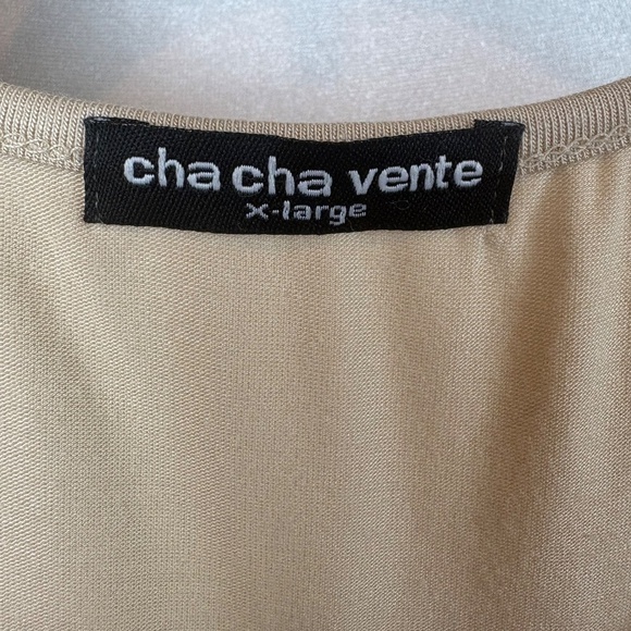 Cha Cha Vente Beige Soft Comfy Tank Top w/ Front Ventilation; Size XL - Picture 5 of 10
